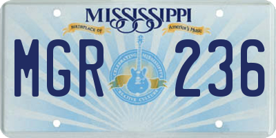 MS license plate MGR236