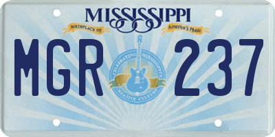 MS license plate MGR237