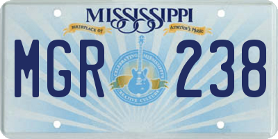 MS license plate MGR238