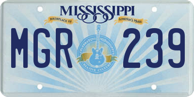 MS license plate MGR239