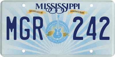 MS license plate MGR242