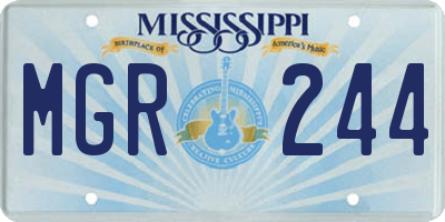MS license plate MGR244