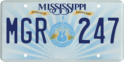 MS license plate MGR247