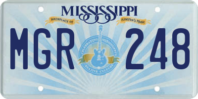 MS license plate MGR248