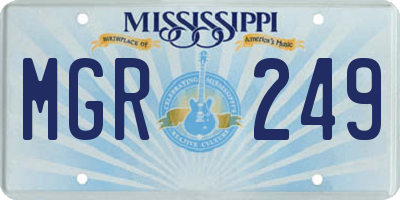 MS license plate MGR249
