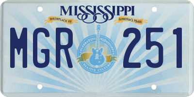 MS license plate MGR251