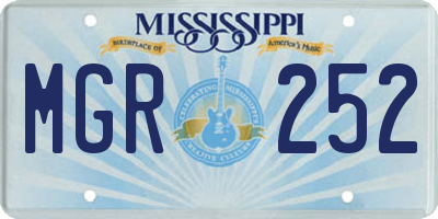 MS license plate MGR252