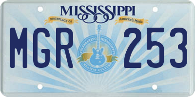 MS license plate MGR253