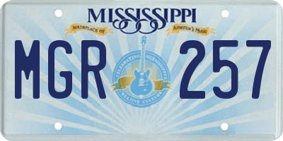 MS license plate MGR257