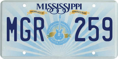 MS license plate MGR259