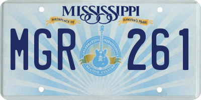 MS license plate MGR261
