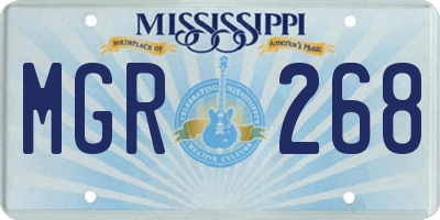 MS license plate MGR268