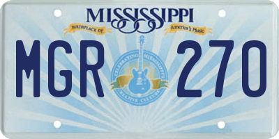 MS license plate MGR270