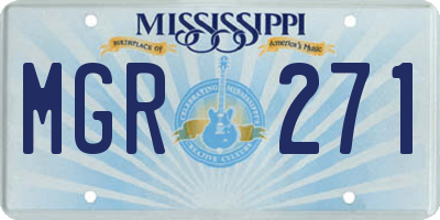 MS license plate MGR271