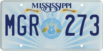MS license plate MGR273