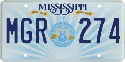 MS license plate MGR274