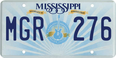 MS license plate MGR276