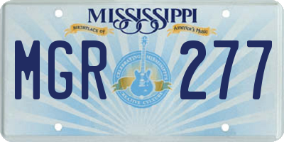 MS license plate MGR277