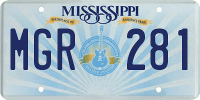 MS license plate MGR281