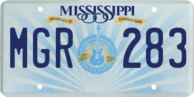 MS license plate MGR283