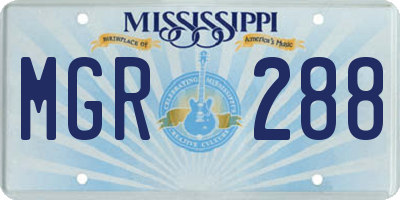MS license plate MGR288
