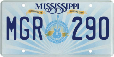 MS license plate MGR290
