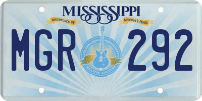 MS license plate MGR292