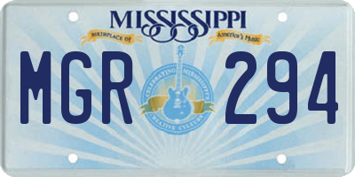 MS license plate MGR294