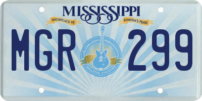 MS license plate MGR299