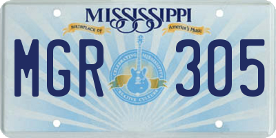 MS license plate MGR305
