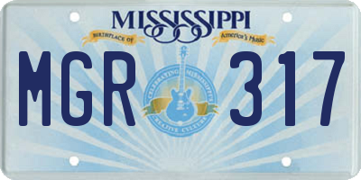 MS license plate MGR317
