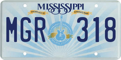 MS license plate MGR318