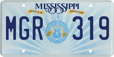 MS license plate MGR319