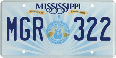 MS license plate MGR322