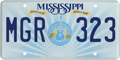 MS license plate MGR323