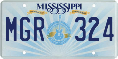 MS license plate MGR324