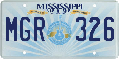 MS license plate MGR326