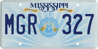 MS license plate MGR327