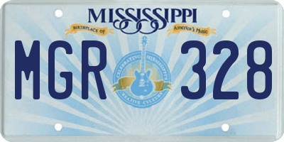 MS license plate MGR328