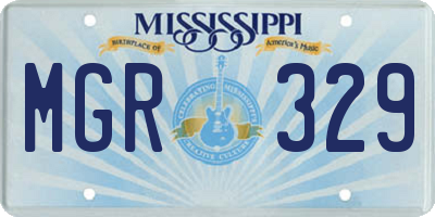 MS license plate MGR329