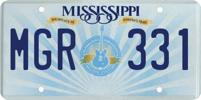 MS license plate MGR331