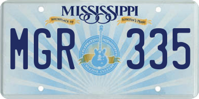 MS license plate MGR335