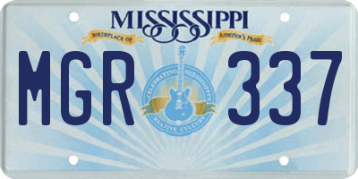 MS license plate MGR337