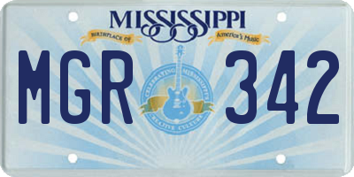 MS license plate MGR342