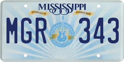 MS license plate MGR343