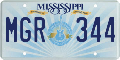 MS license plate MGR344