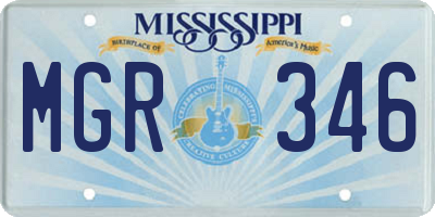 MS license plate MGR346