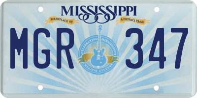 MS license plate MGR347