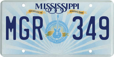 MS license plate MGR349