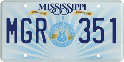 MS license plate MGR351